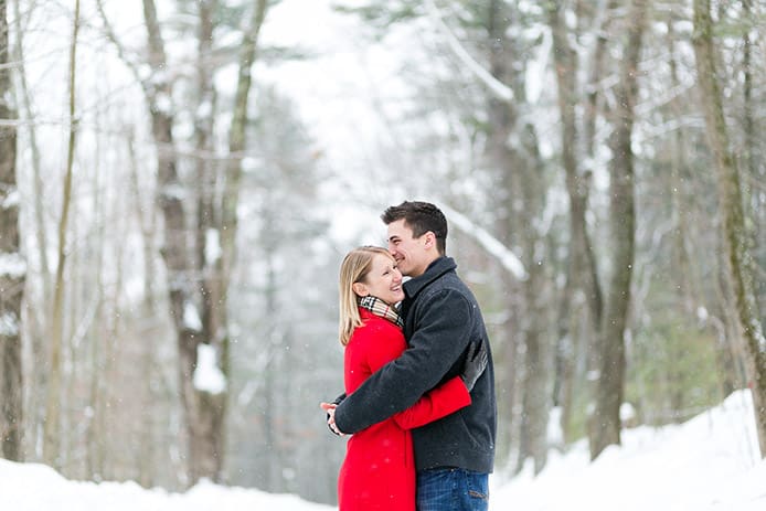 Sterling Central Massachusetts Snowy Winter Engagement Photography | © Samantha Melanson www.samanthamelanson.com