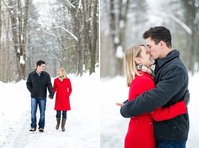 Boston Area Winter Engagement Photos in the Snow, Chelmsford, MA 