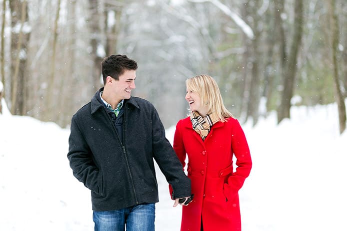 Boston Area Winter Engagement Photos in the Snow, Chelmsford, MA 